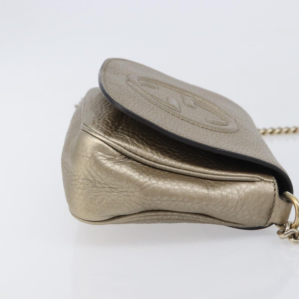 GUCCI Soho Chain Shoulder Bag Leather Gold 323190 Auth 206523A