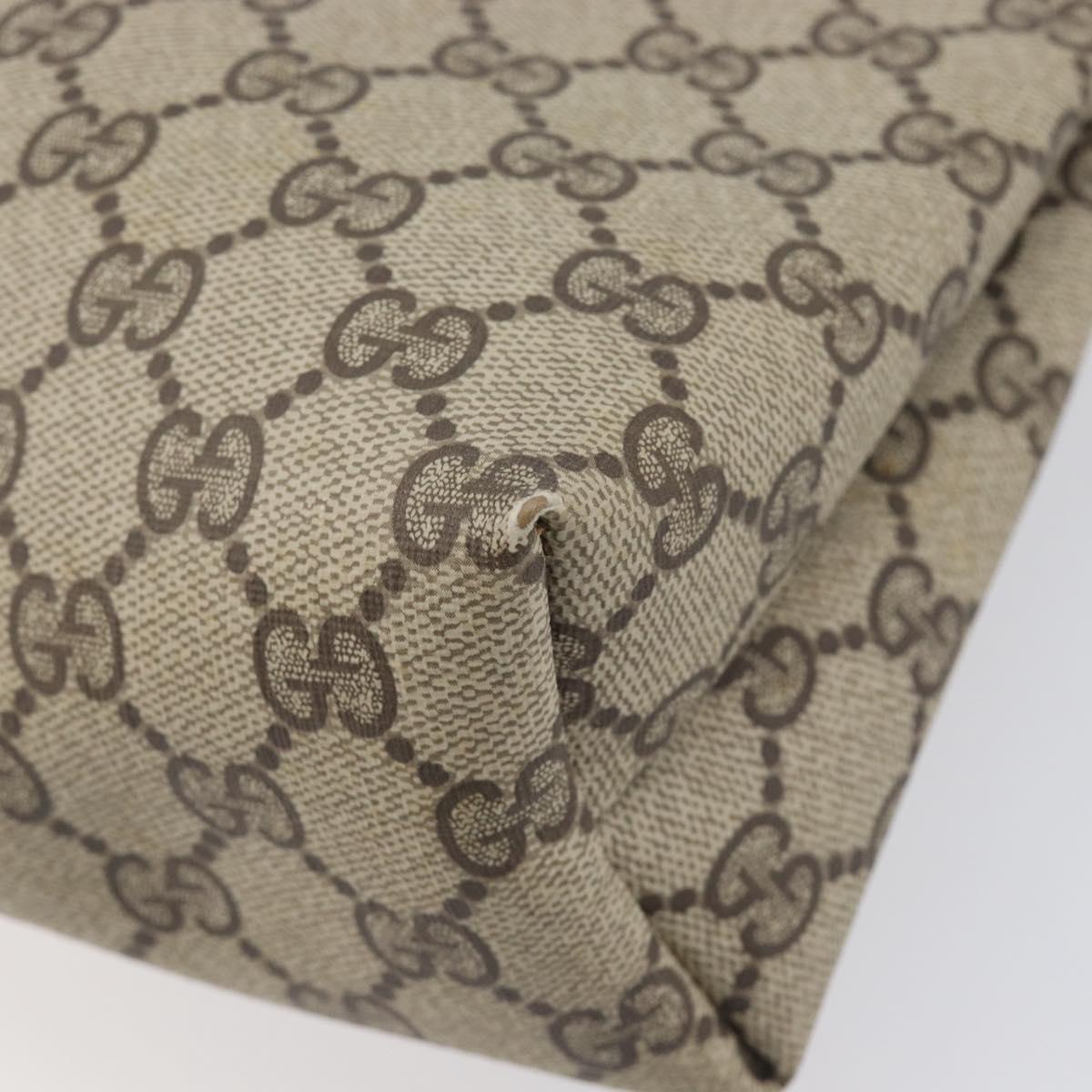 GUCCI GG Supreme Web Sherry Line Tote Bag PVC Beige Gold 89 02 003 Auth 206532A