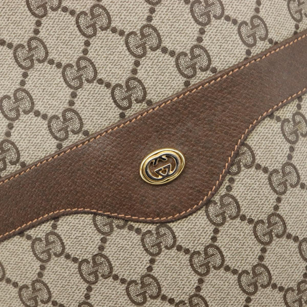 GUCCI GG Supreme Web Sherry Line Tote Bag PVC Beige Gold 89 02 003 Auth 206532A