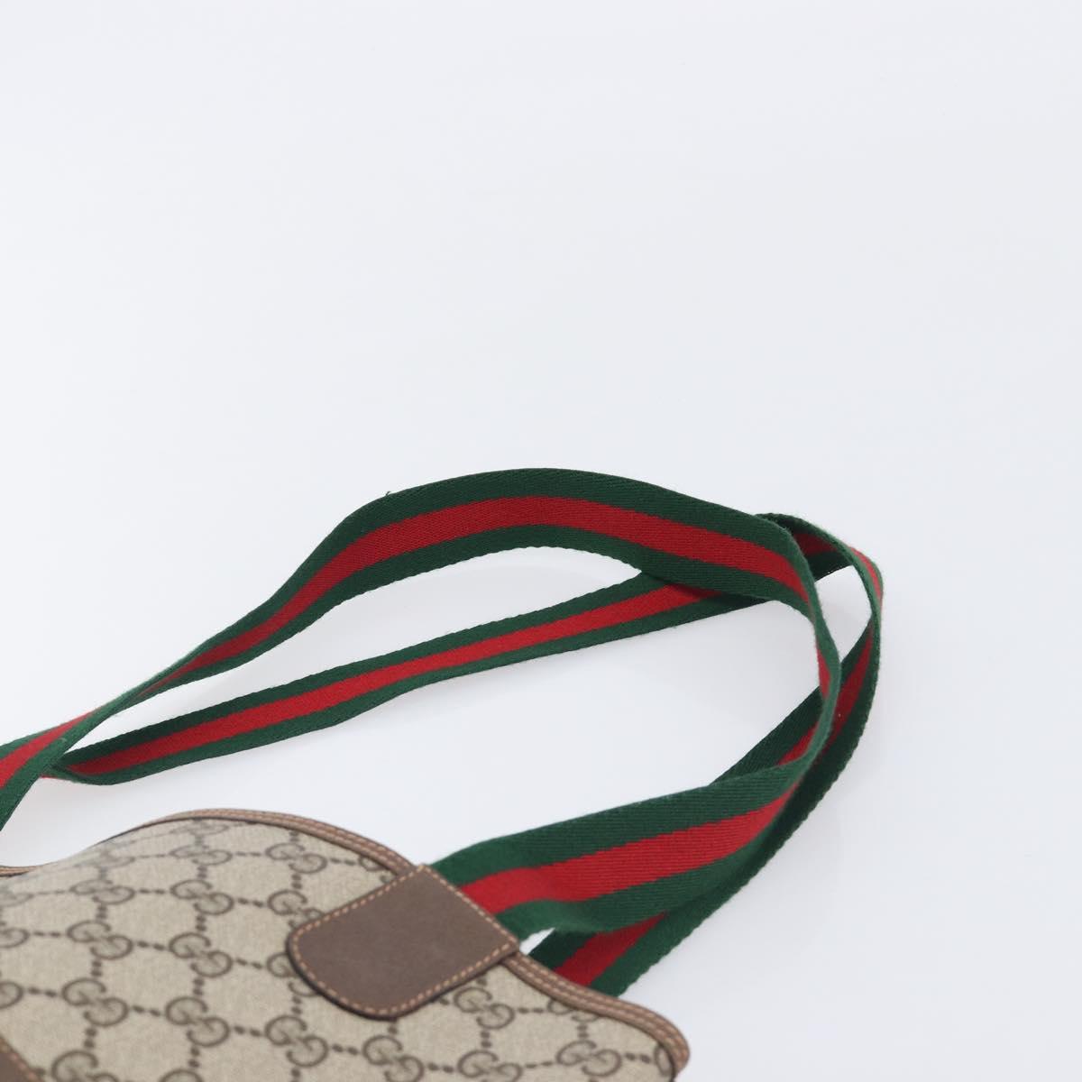 GUCCI GG Supreme Web Sherry Line Tote Bag PVC Beige Gold 89 02 003 Auth 206532A