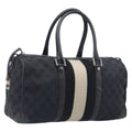 GUCCI GG Canvas Sherry Line Hand Bag Black Silver 000 0846 Auth 206535