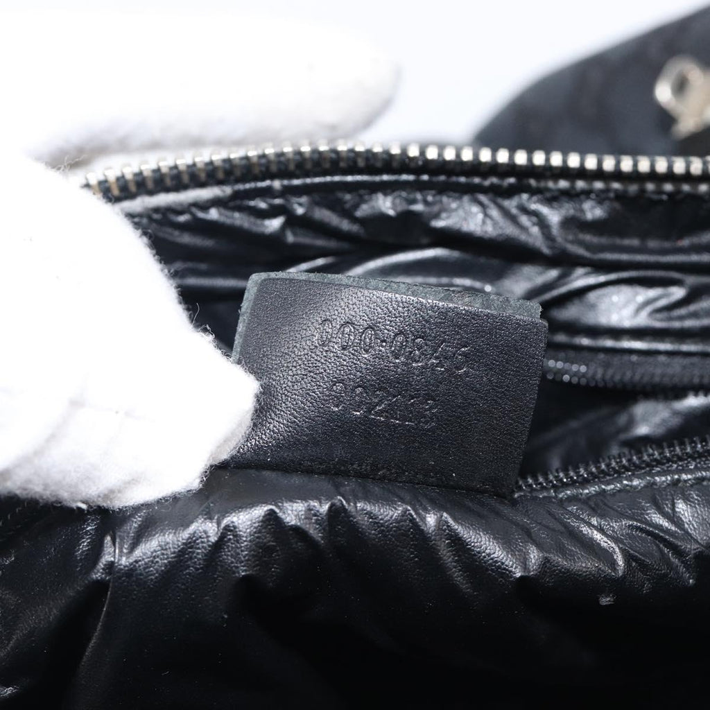 GUCCI GG Canvas Sherry Line Hand Bag Black Silver 000 0846 Auth 206535