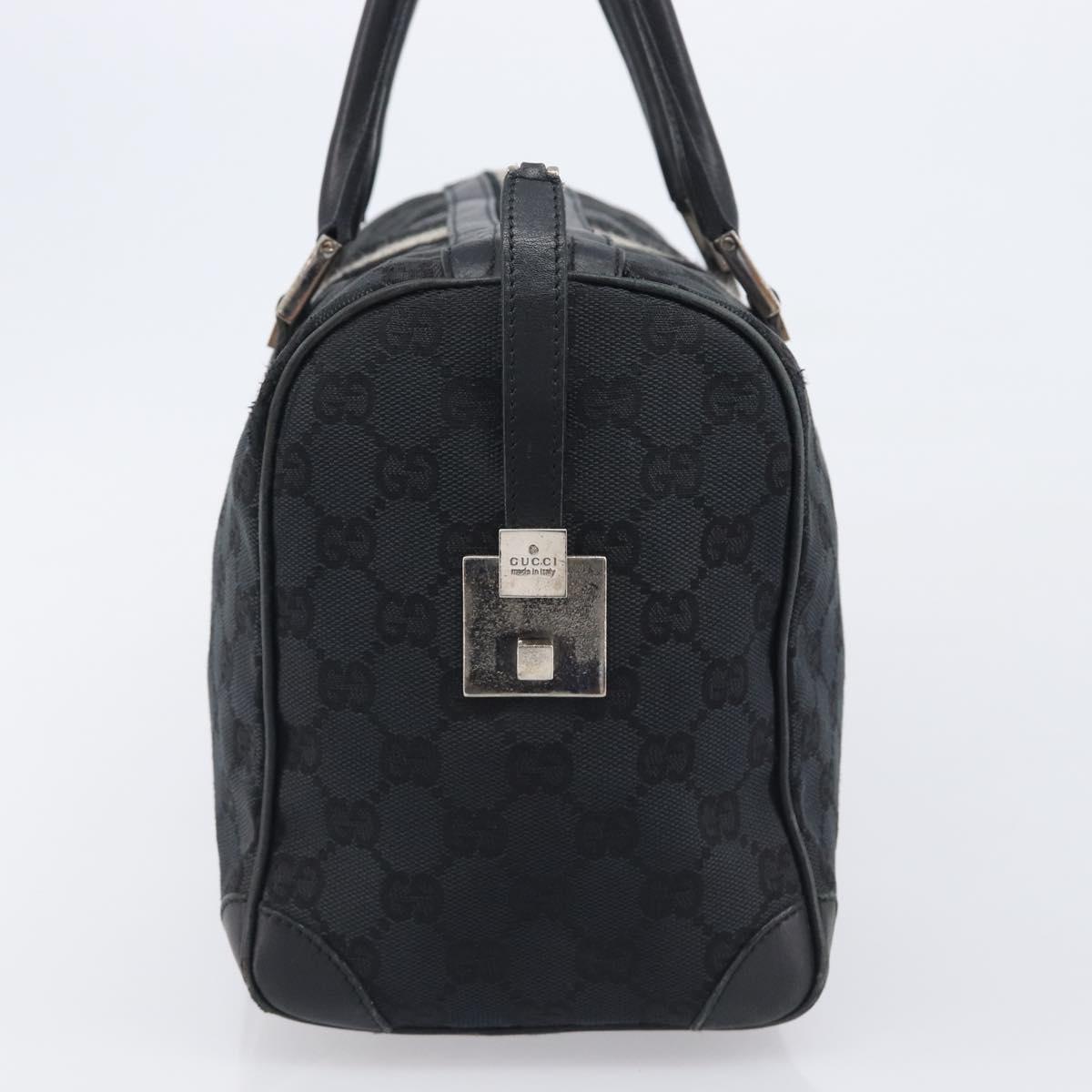 GUCCI GG Canvas Sherry Line Hand Bag Black Silver 000 0846 Auth 206535