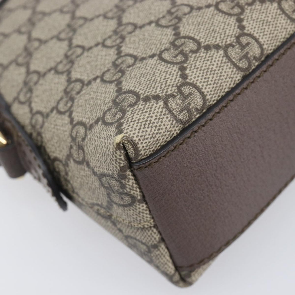 GUCCI GG Supreme Offdia WebSherry Line Bag PVC Beige Gold 499621 Auth 206566V