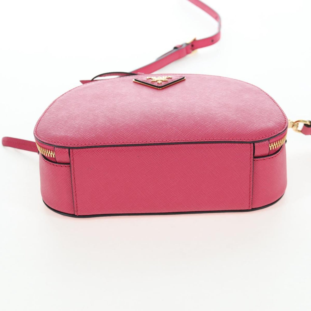 PRADA Hand Bag Safiano Leather 2way Pink Gold Auth 206787V