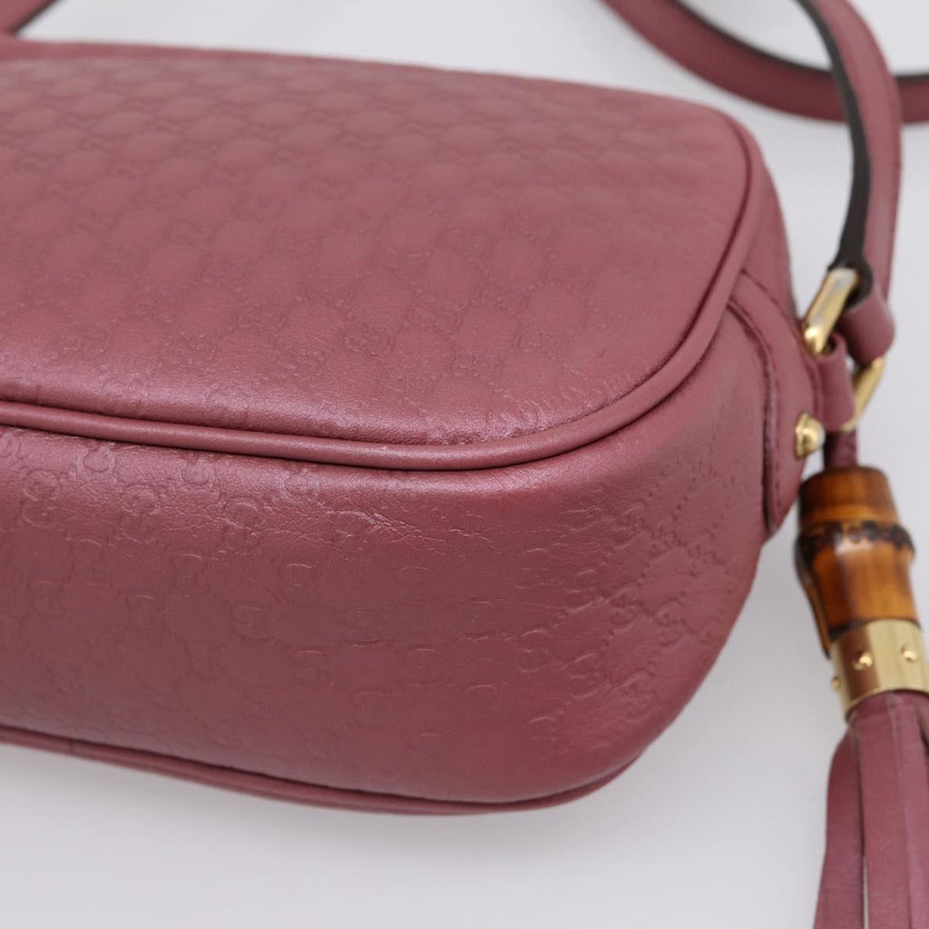 GUCCI Micro GG Canvas Micro Guccissima Bag Leather Gold Pink 309538 Auth 207061