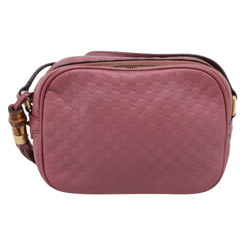 GUCCI Micro GG Canvas Micro Guccissima Bag Leather Gold Pink 309538 Auth 207061