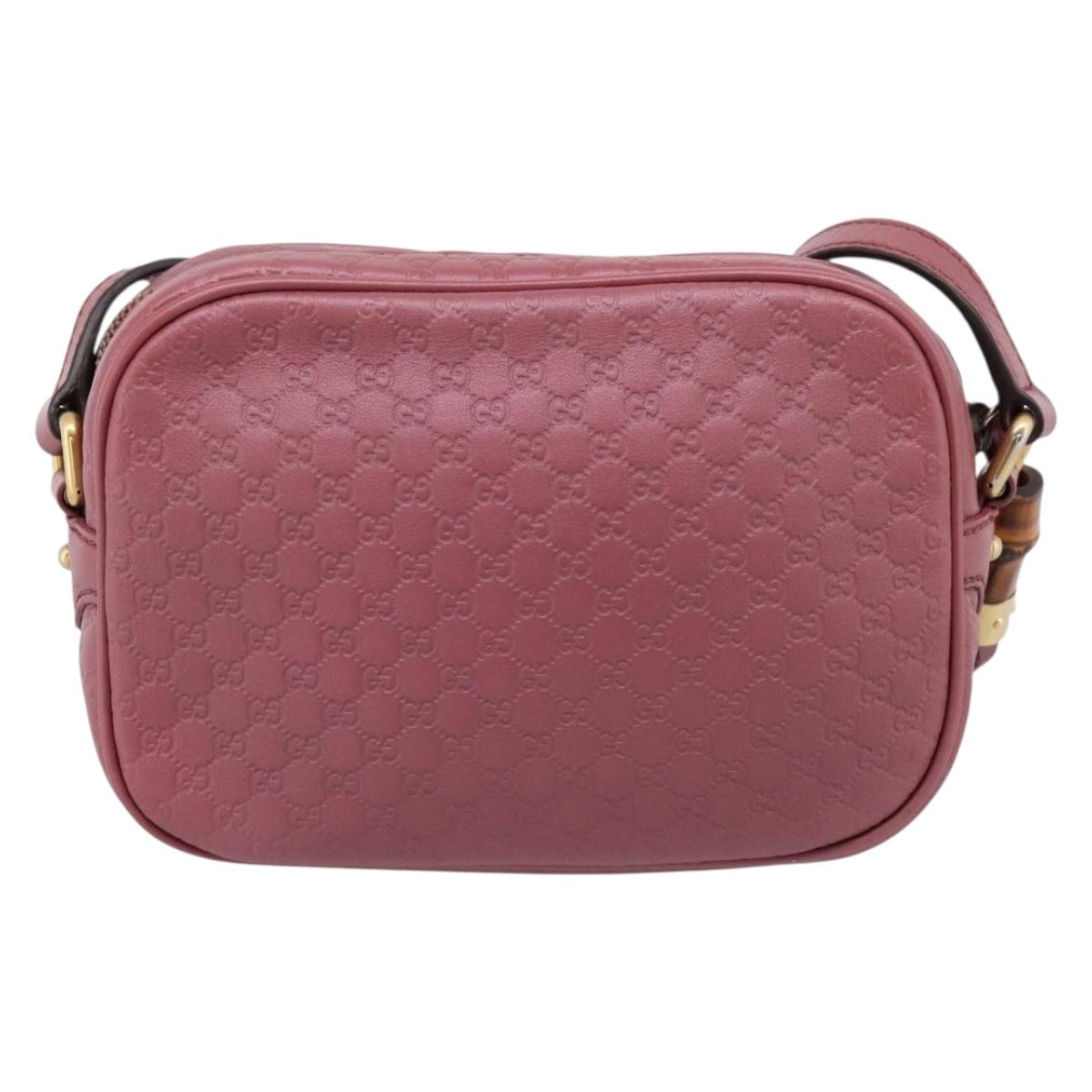 GUCCI Micro GG Canvas Micro Guccissima Bag Leather Gold Pink 309538 Auth 207061