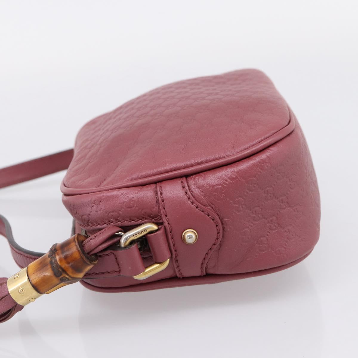 GUCCI Micro GG Canvas Micro Guccissima Bag Leather Gold Pink 309538 Auth 207061