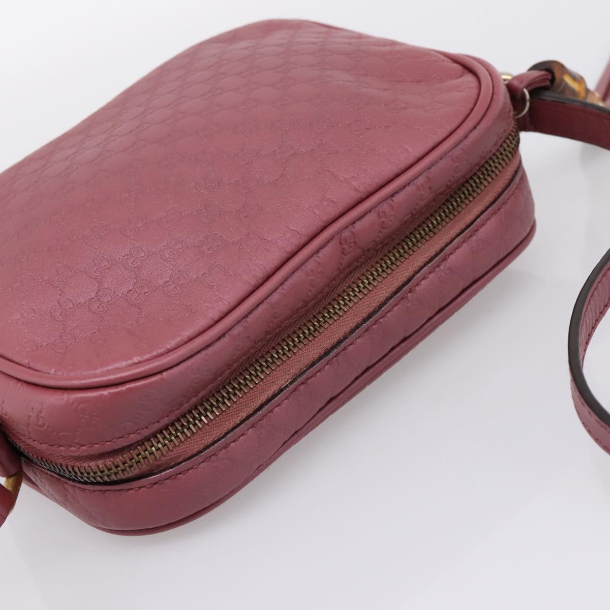 GUCCI Micro GG Canvas Micro Guccissima Bag Leather Gold Pink 309538 Auth 207061