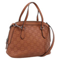 GUCCI Micro GG Canvas Guccissima Leather Outlet 2way Brown 341504 Auth 207098