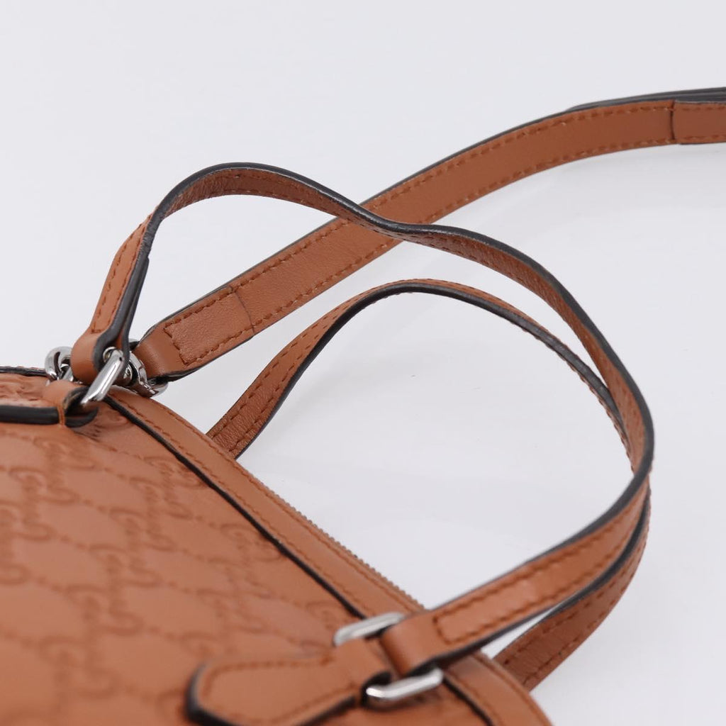 GUCCI Micro GG Canvas Guccissima Leather Outlet 2way Brown 341504 Auth 207098