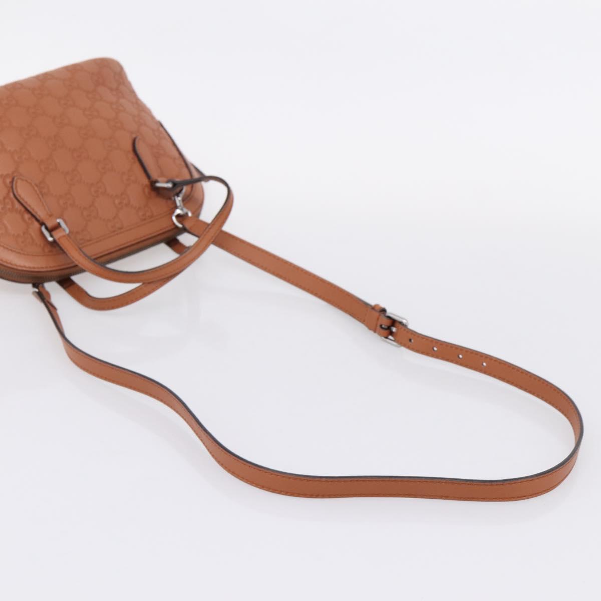 GUCCI Micro GG Canvas Guccissima Leather Outlet 2way Brown 341504 Auth 207098