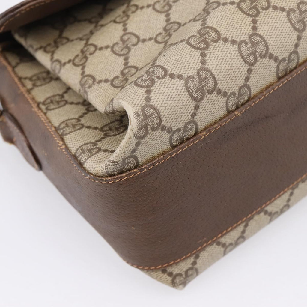 GUCCI GG Supreme Web Sherry Line Bag PVC Beige Gold 164 02 084 Auth 207146