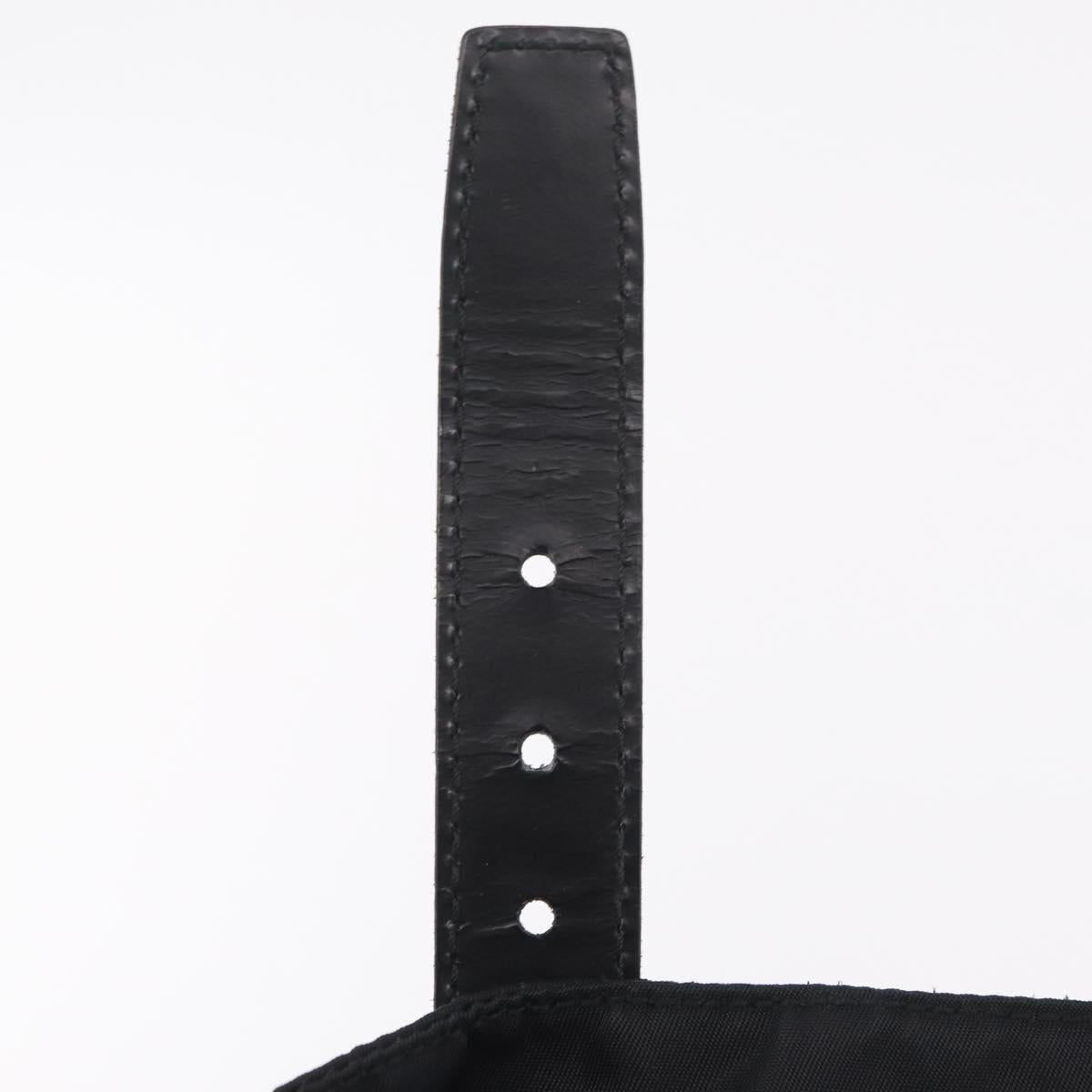 PRADA Shoulder Bag Nylon Black Silver Auth 207460V