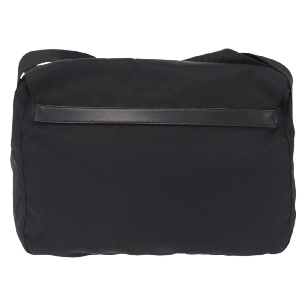 PRADA Shoulder Bag Nylon Black Silver Auth 207460V
