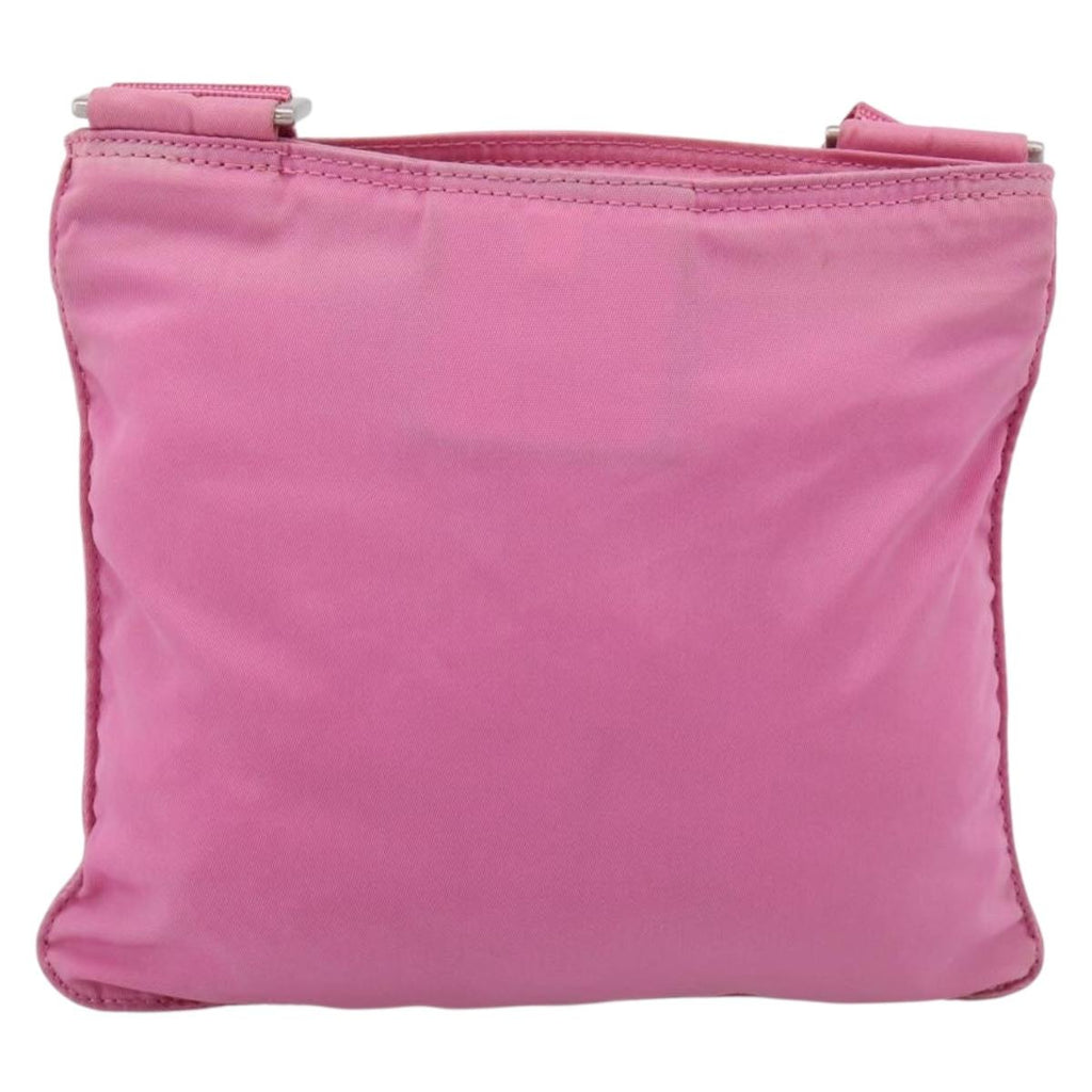 PRADA Shoulder Bag Nylon Pink Silver Auth 207599A