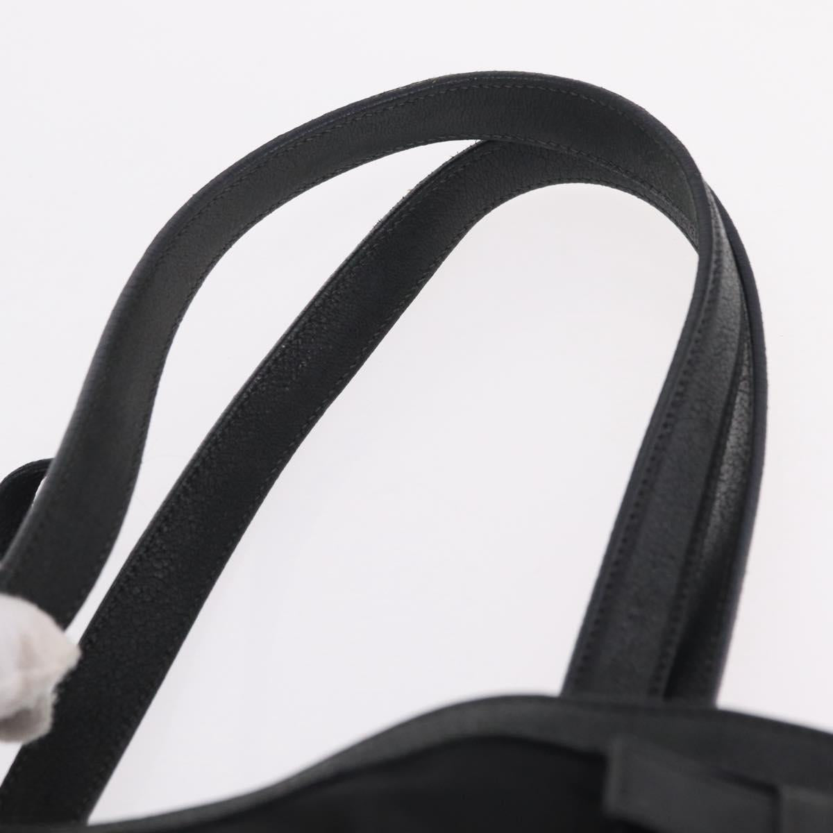 PRADA Tote Bag Nylon Black Silver Auth 207682