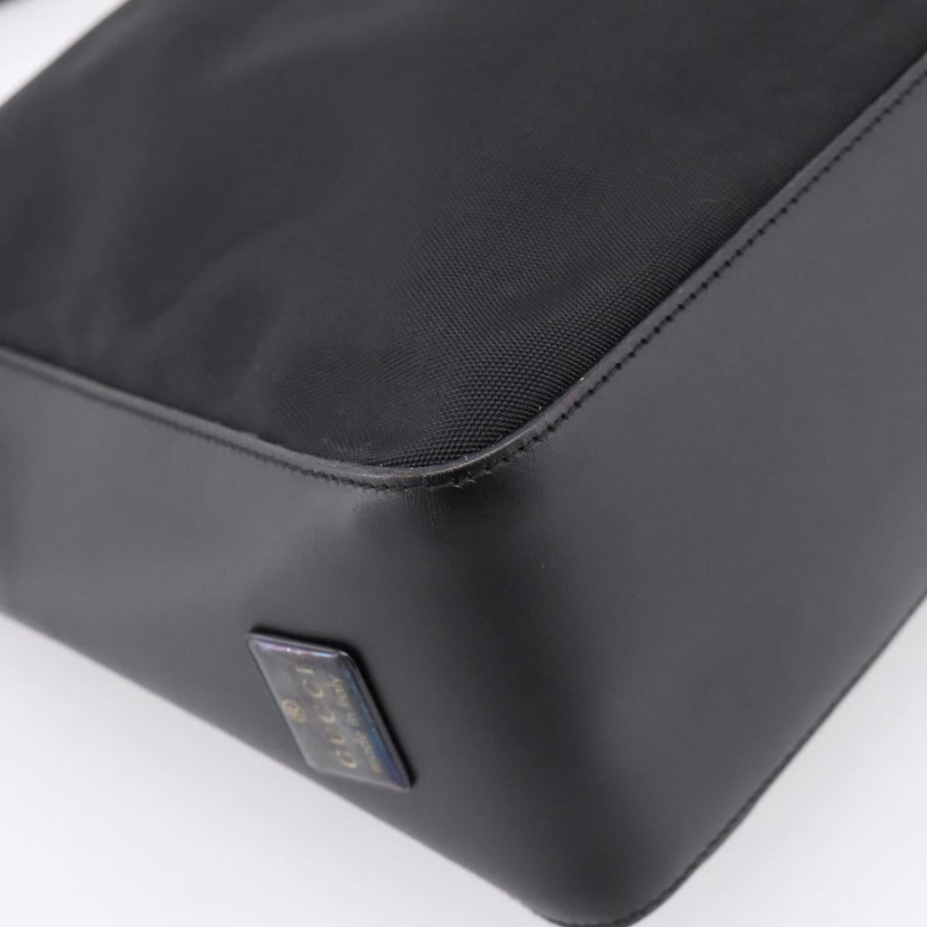 GUCCI Shoulder Bag Canvas Black Silver 001 3766 Auth 207730A