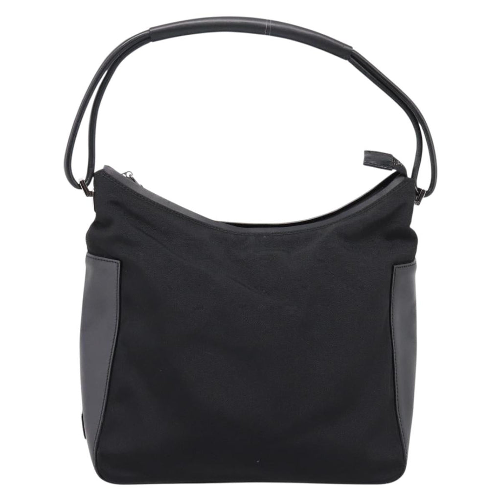 GUCCI Shoulder Bag Canvas Black Silver 001 3766 Auth 207730A