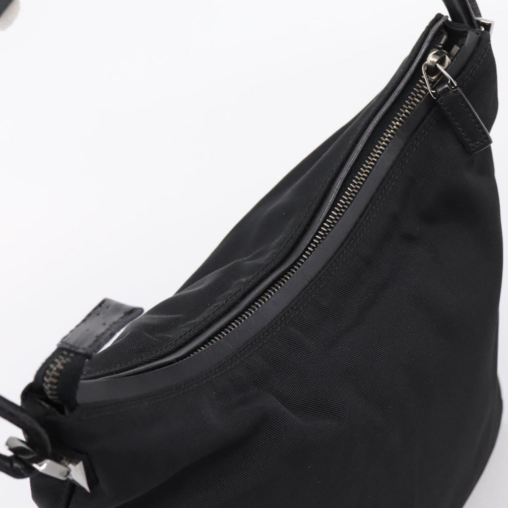 GUCCI Shoulder Bag Canvas Black Silver 001 3766 Auth 207730A