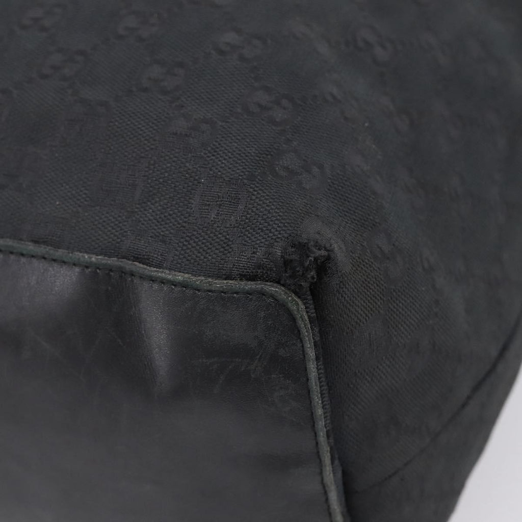 GUCCI GG Canvas Hand Bag Black Gold Tone 002 1097 Auth 207751