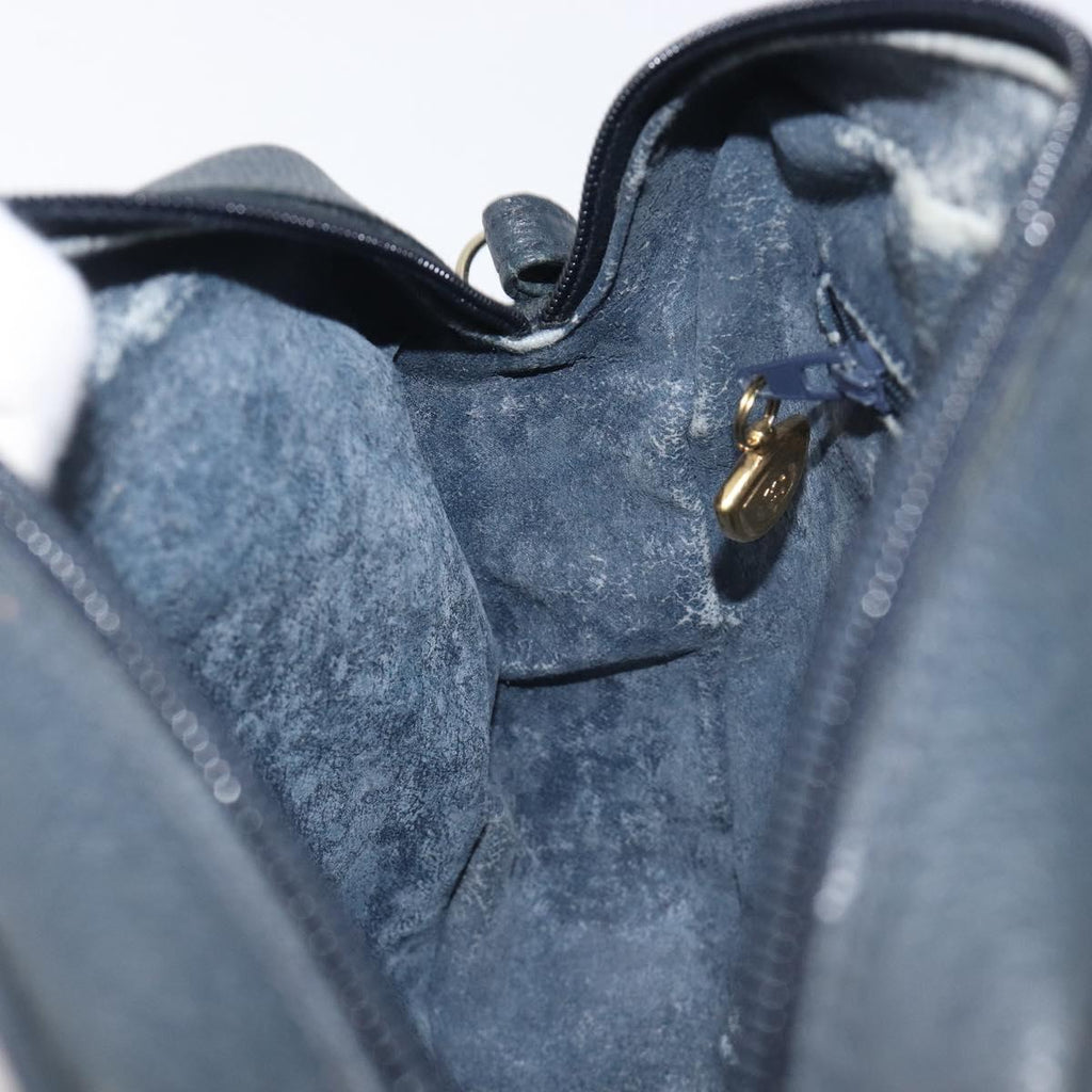 GUCCI Micro GG Supreme Shoulder Bag PVC Navy Gold 007 084 0423 Auth 207844