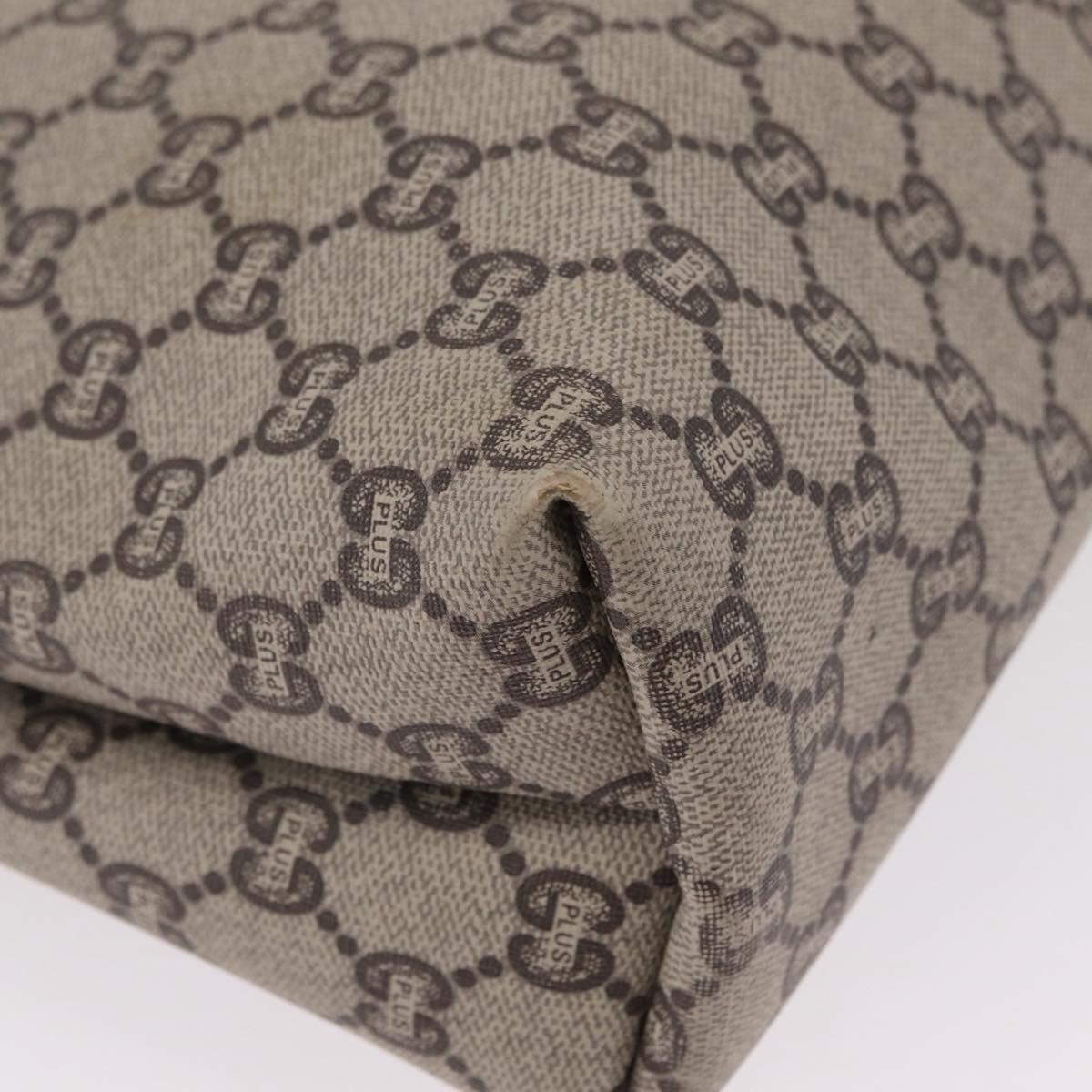 GUCCI GG Plus Supreme Web Sherry Line Tote Bag PVC Beige Gold Auth 207895