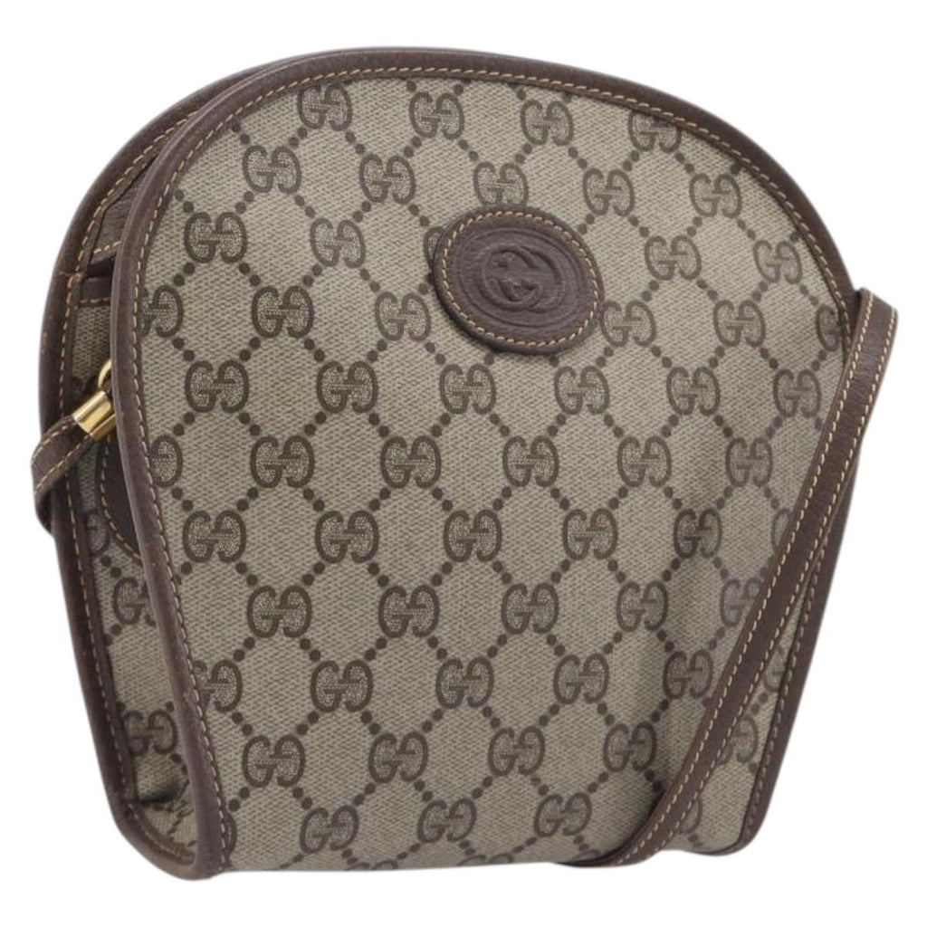 GUCCI GG Supreme Shoulder Bag PVC Beige Gold Tone 007 89 1096 Auth 207931