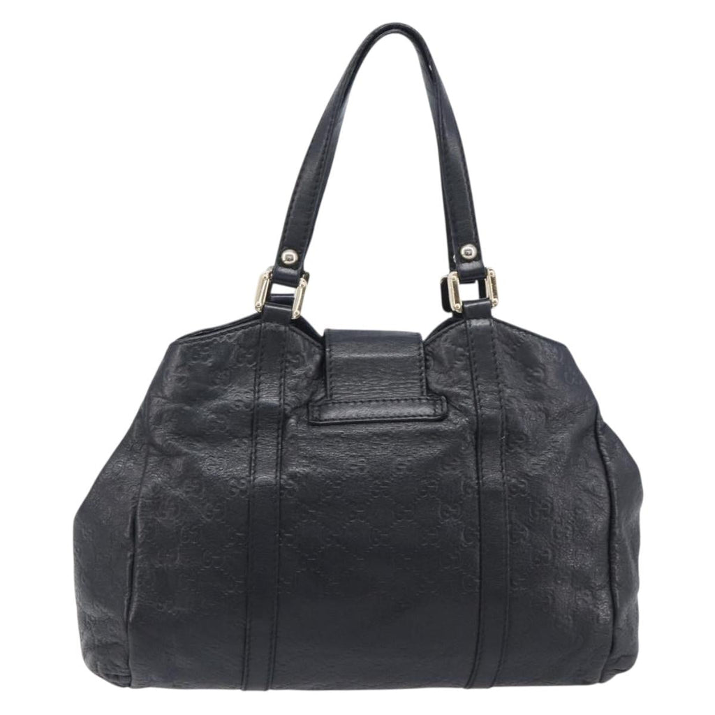 GUCCI GuccissimaGG Hand Bag Leather Black Gold Tone 211935 Auth 208118V