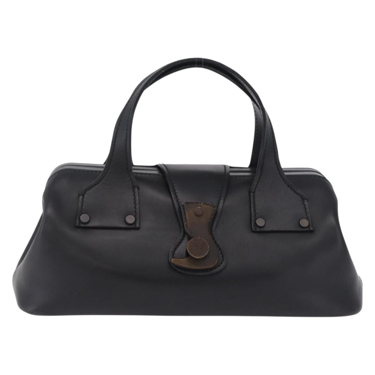 GUCCI Hand Bag Leather Black 105378 Auth 208277A