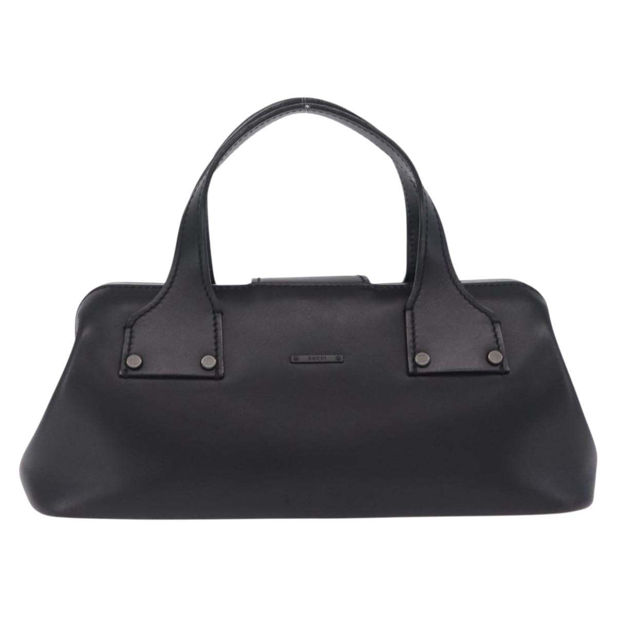 GUCCI Hand Bag Leather Black 105378 Auth 208277A