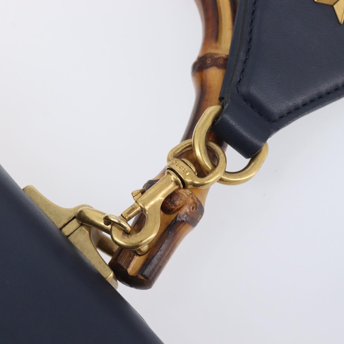 GUCCI Dionysos Bamboo Sherry Line Bag Leather 2way Navy 448075 Auth 208278M