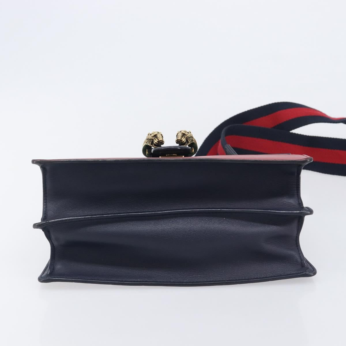 GUCCI Dionysos Bamboo Sherry Line Bag Leather 2way Navy 448075 Auth 208278M