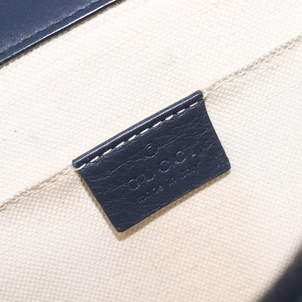 GUCCI Dionysos Bamboo Sherry Line Bag Leather 2way Navy 448075 Auth 208278M