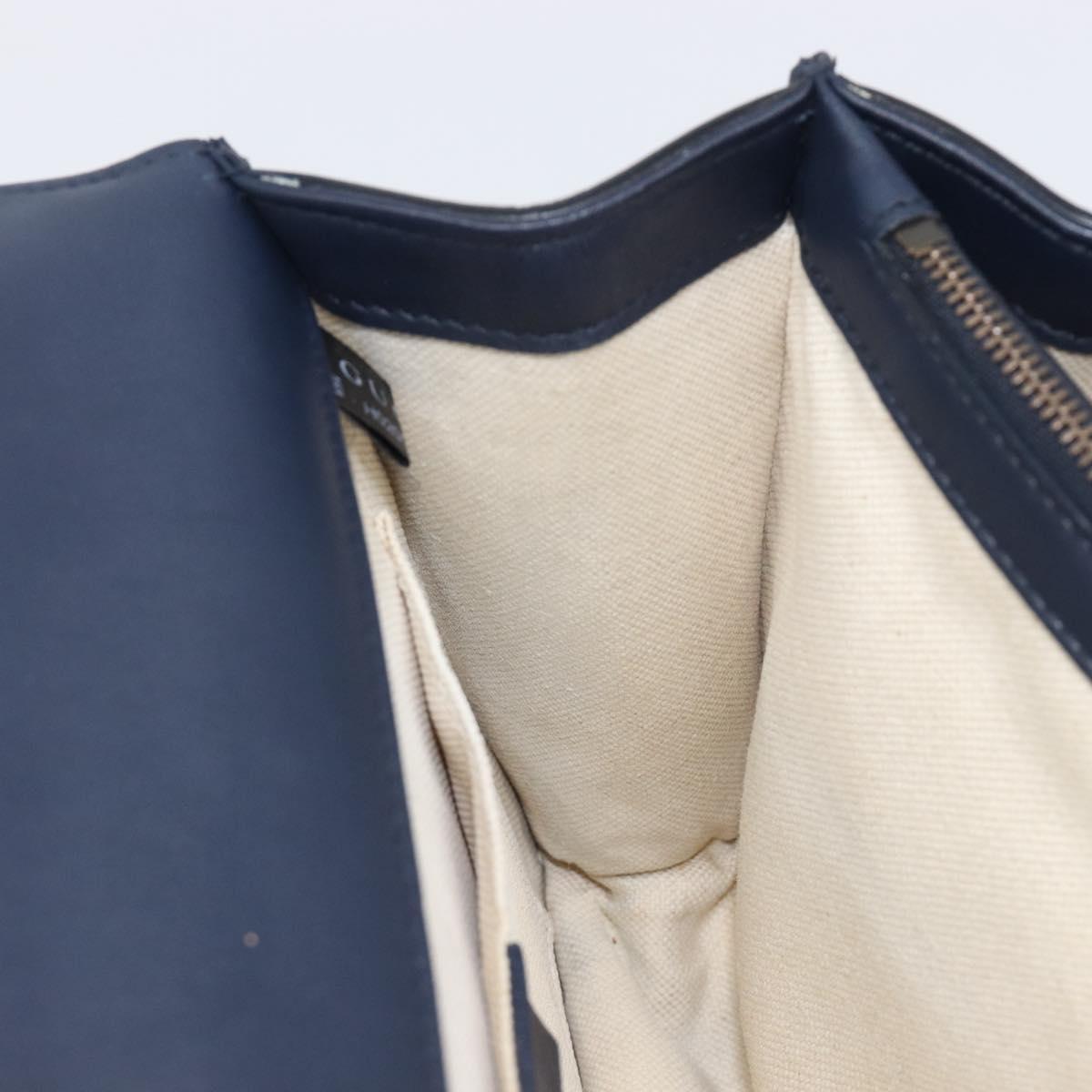 GUCCI Dionysos Bamboo Sherry Line Bag Leather 2way Navy 448075 Auth 208278M