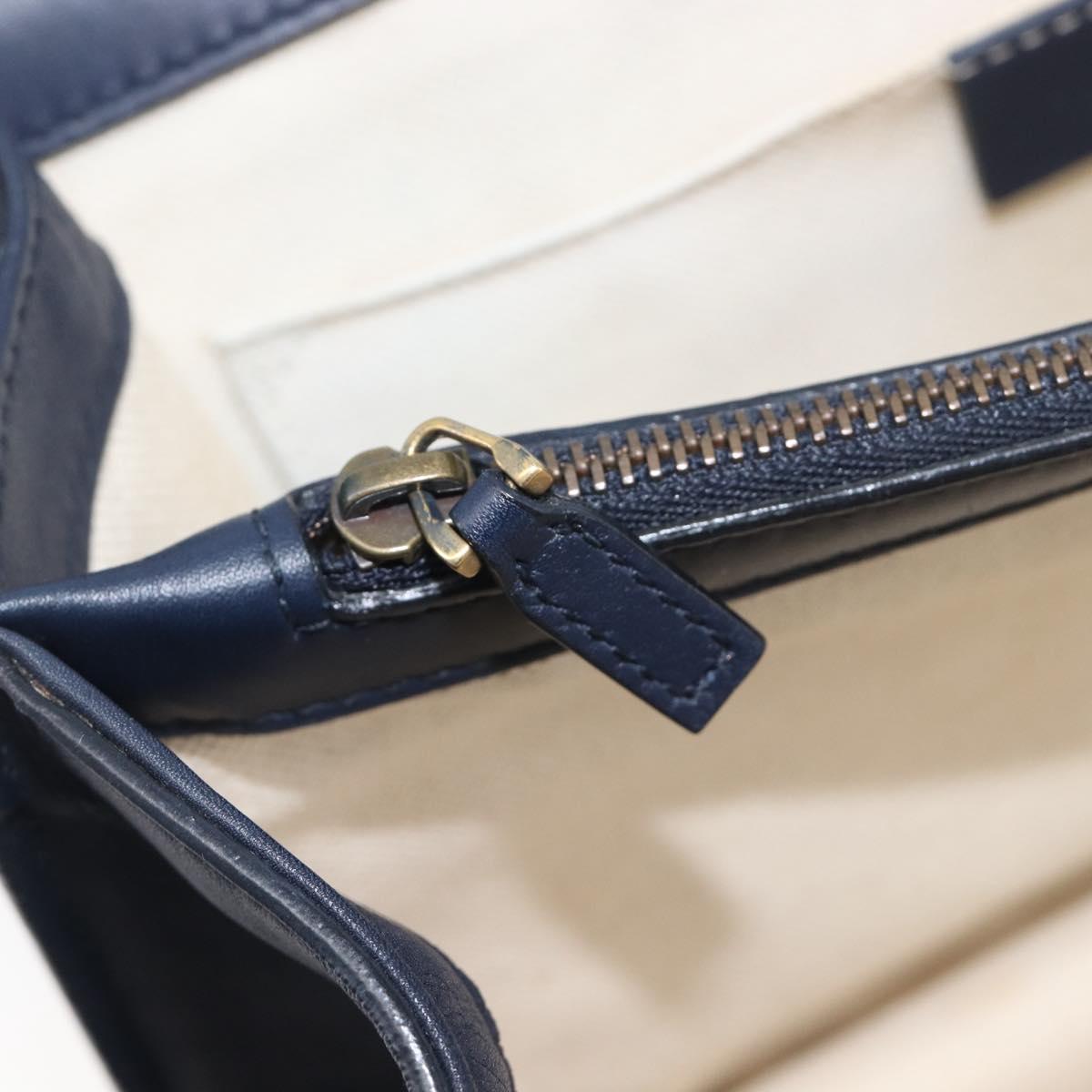 GUCCI Dionysos Bamboo Sherry Line Bag Leather 2way Navy 448075 Auth 208278M