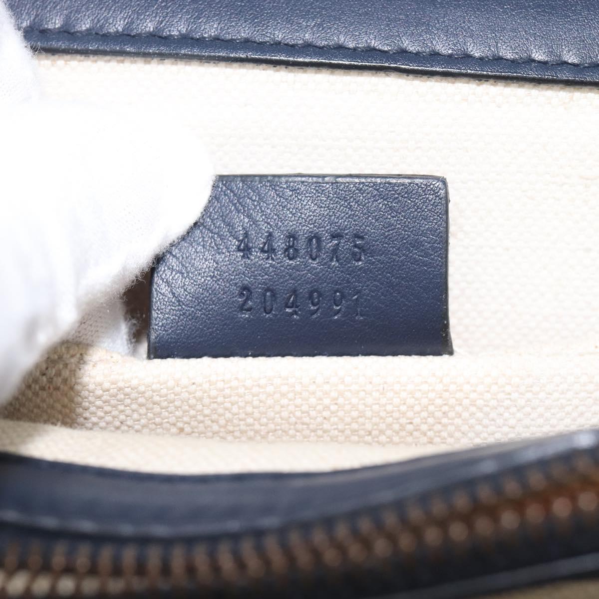 GUCCI Dionysos Bamboo Sherry Line Bag Leather 2way Navy 448075 Auth 208278M