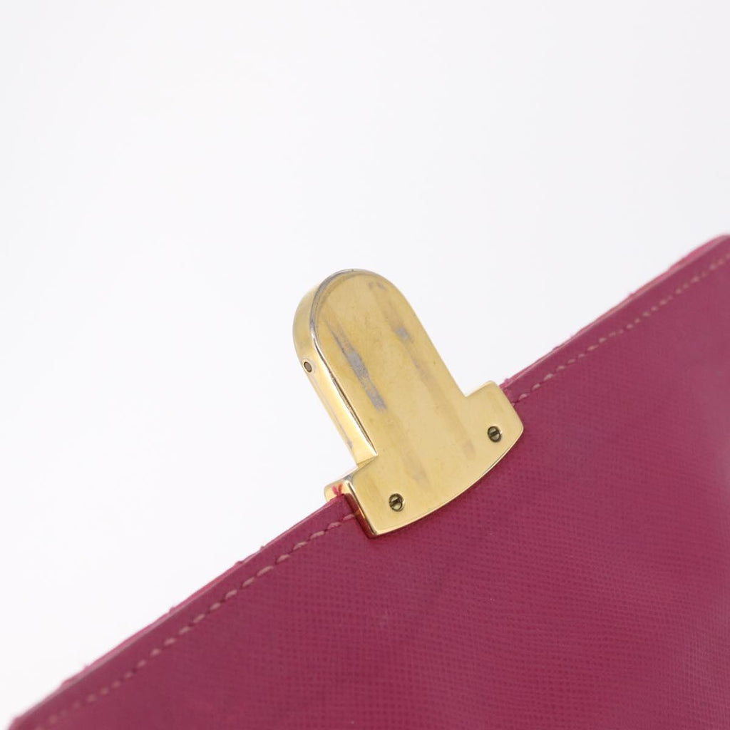 PRADA Chain Shoulder Bag Nylon Pink Gold Auth 208300A