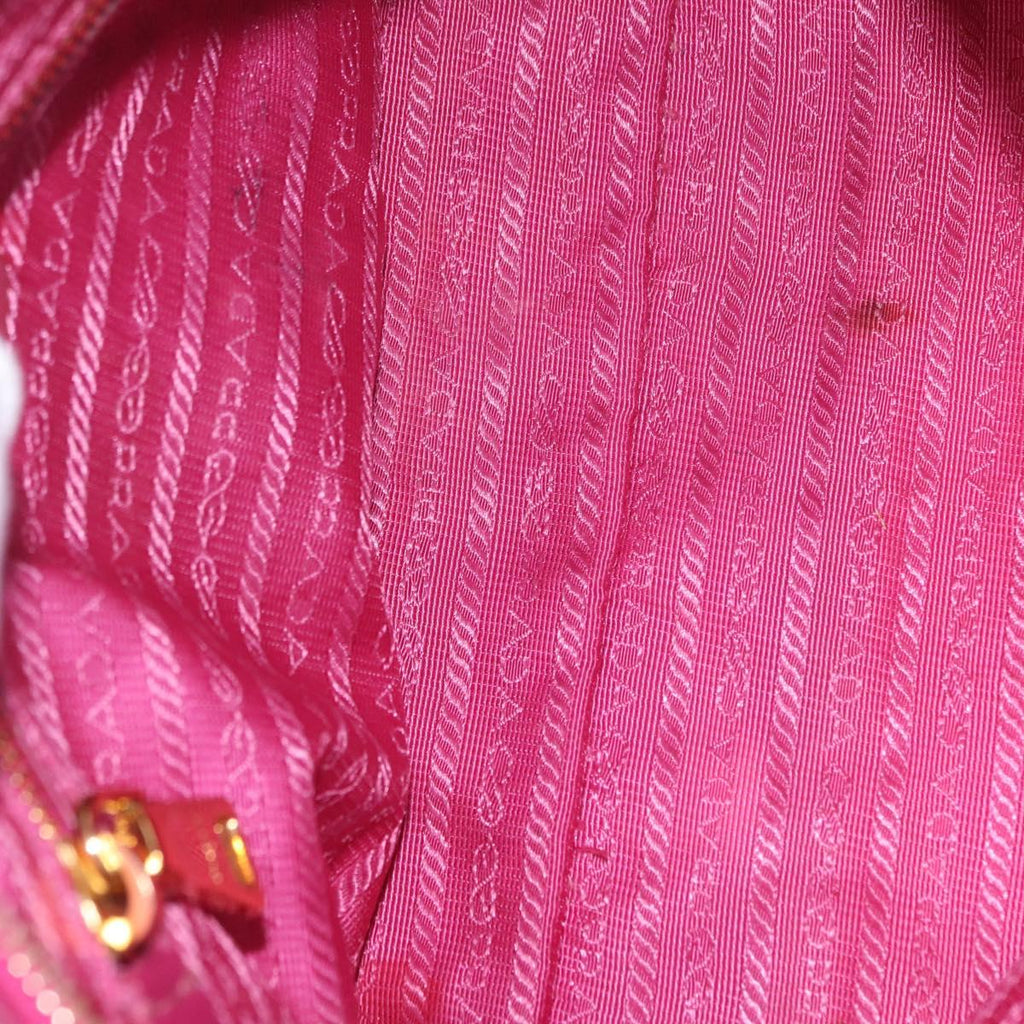 PRADA Chain Shoulder Bag Nylon Pink Gold Auth 208300A