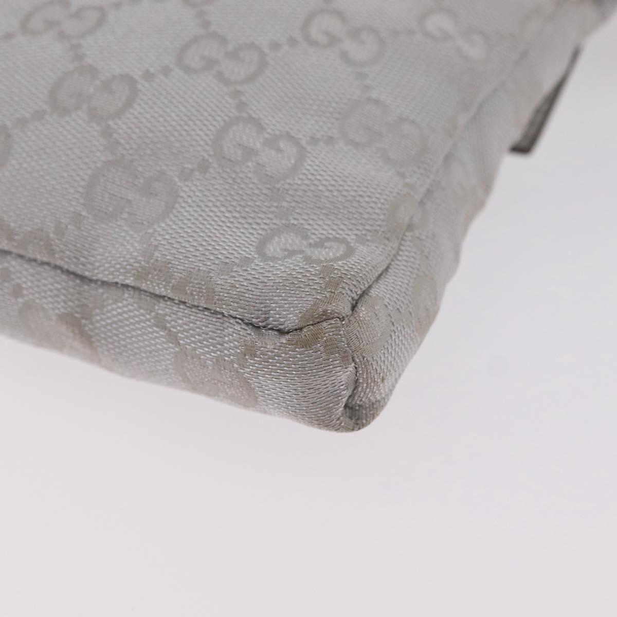 GUCCI GG Canvas Waist Bag Silver 28566 Auth 208662