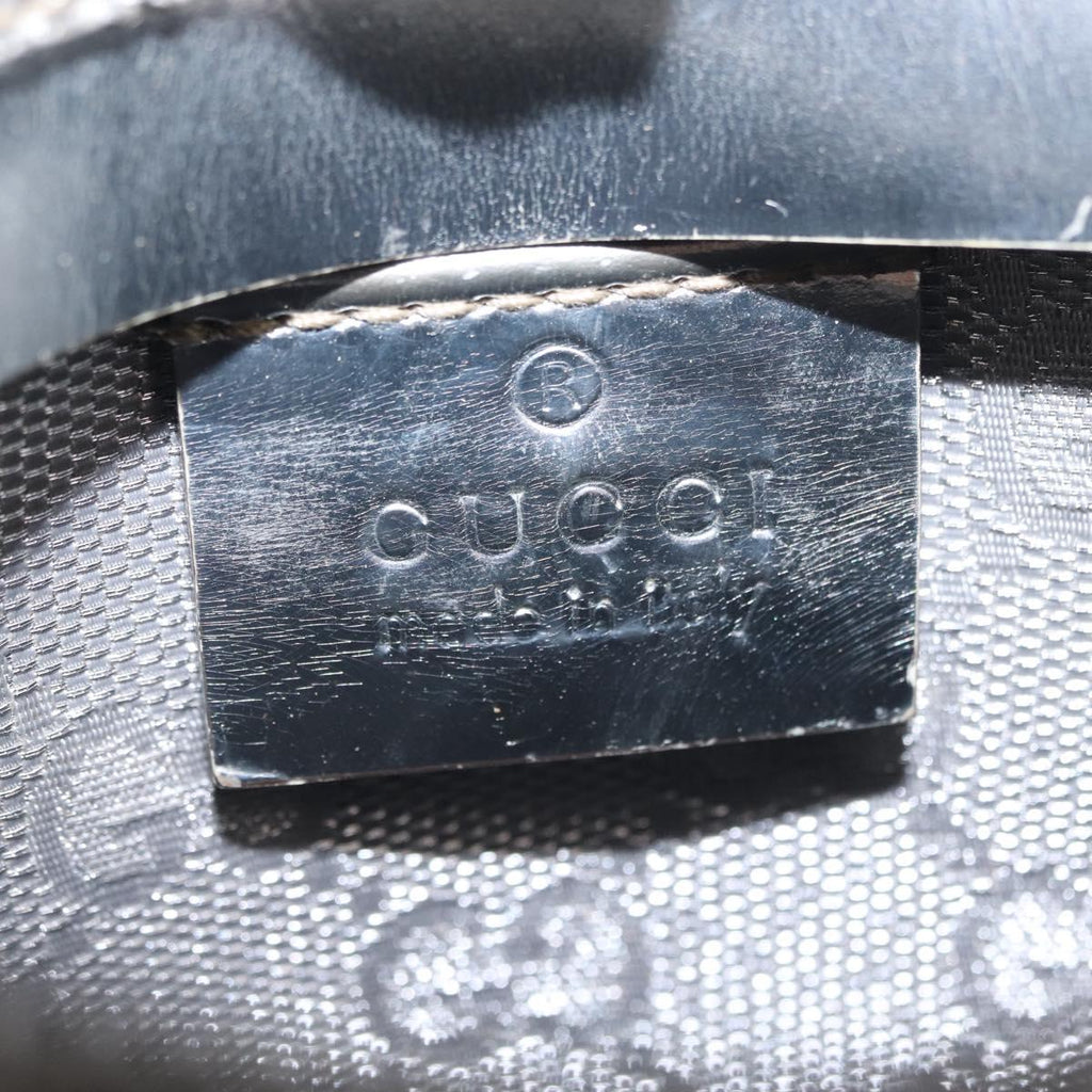 GUCCI GG Canvas Waist Bag Silver 28566 Auth 208662