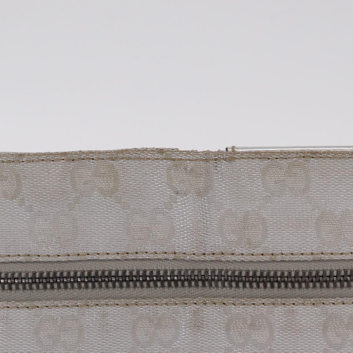 GUCCI GG Canvas Waist Bag Silver 28566 Auth 208662
