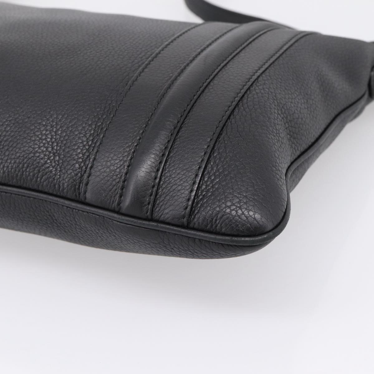 GUCCI Shoulder Bag Leather Black Silver 233329 Auth 208701V