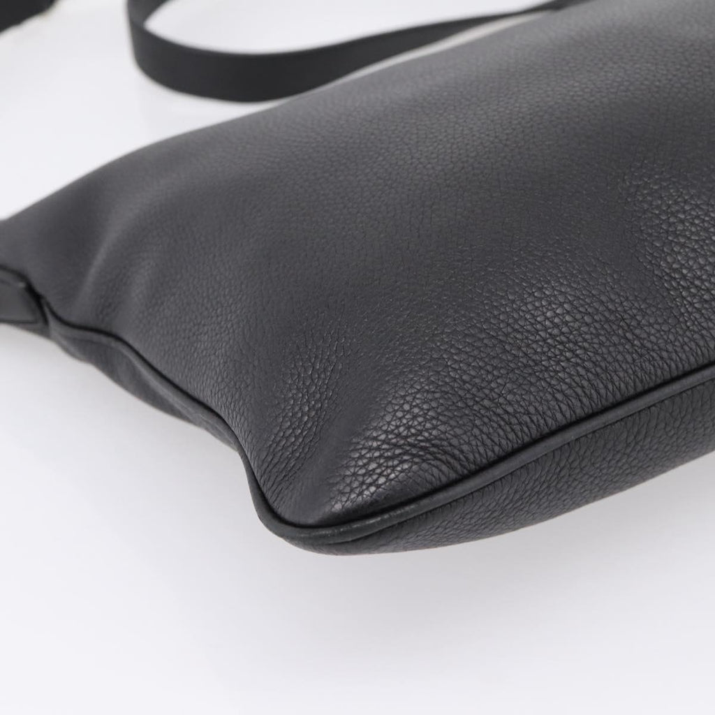 GUCCI Shoulder Bag Leather Black Silver 233329 Auth 208701V