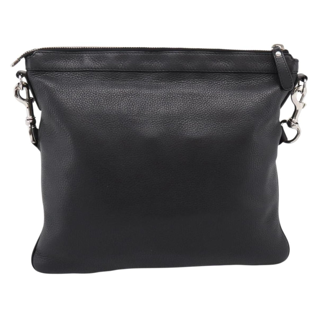 GUCCI Shoulder Bag Leather Black Silver 233329 Auth 208701V