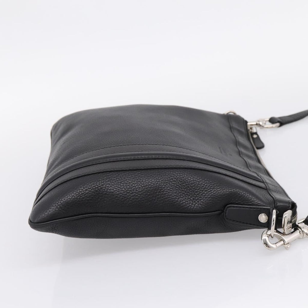 GUCCI Shoulder Bag Leather Black Silver 233329 Auth 208701V