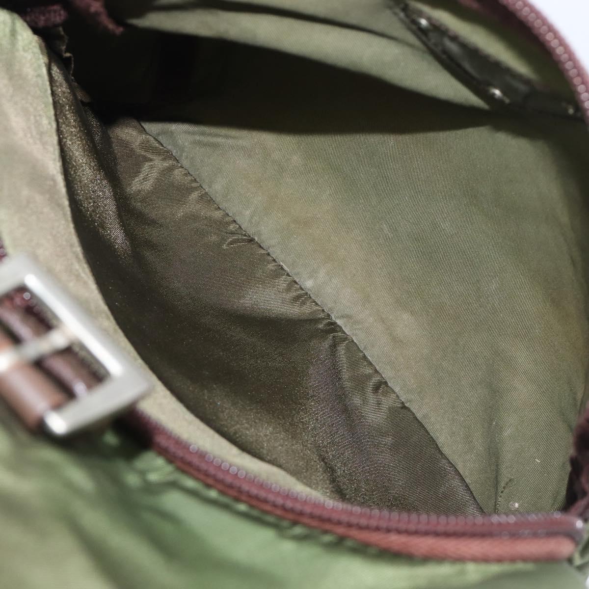 PRADA Backpack Nylon Green Silver Auth 208704