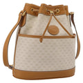 GUCCI Micro GG Supreme Shoulder Bag PVC White Gold Auth 208815