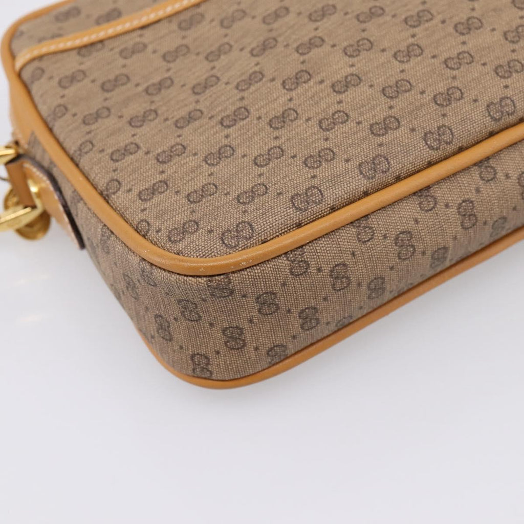GUCCI Micro GG Shoulder Bag PVC Beige Gold Tone 007 56 0095 Auth 208844